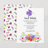 Waterverf Floral Fiesta Guest - Gegevens Informatiekaartje (Voorkant / Achterkant)