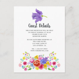 Waterverf Floral Fiesta Guest - Gegevens Informatiekaartje