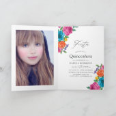 Waterverf Floral Fiesta Quinceañera Foto (Binnen)