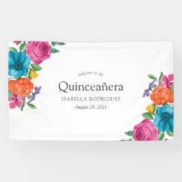 Waterverf Floral Fiesta Quinceañera Spandoek