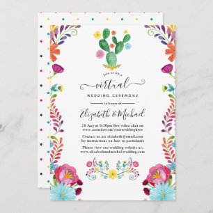 Waterverf Floral Fiesta Virtual Wedding Kaart