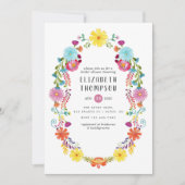 Waterverf Floral Fiesta Vrijgezellenfeest Kaart (Voorkant)