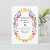 Waterverf Floral Fiesta Vrijgezellenfeest Kaart (Staand voorkant)