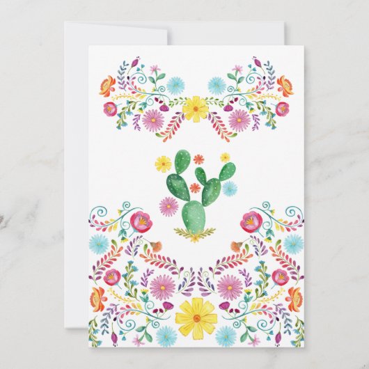Waterverf Floral Fiesta Vrijgezellenfeest Kaart (Achterkant)
