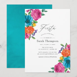 Waterverf Floral Fiesta Vrijgezellenfeest Kaart