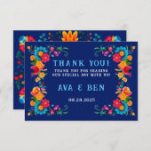 Waterverf Floral Fiesta Wedding Bedankkaart (Voorkant / Achterkant)