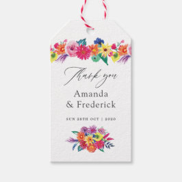 Waterverf Floral Fiesta Wedding Cadeaulabel