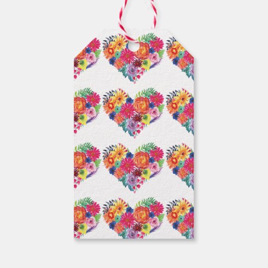 Waterverf Floral Fiesta Wedding Cadeaulabel (Achterkant)