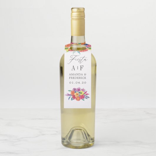 Waterverf Floral Fiesta Wedding Flessenhanger (Op fles)