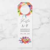 Waterverf Floral Fiesta Wedding Flessenhanger (Voorkant)
