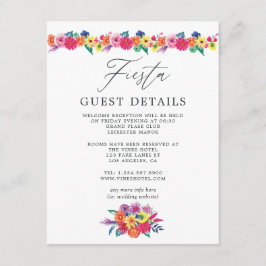 Waterverf Floral Fiesta Wedding Guest Details Informatiekaartje