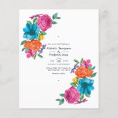 Waterverf Floral Fiesta Wedding Invitation Flyer (Voorkant)