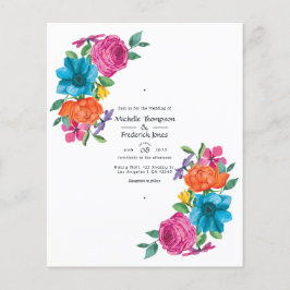 Waterverf Floral Fiesta Wedding Invitation Flyer