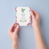 Waterverf Floral Fiesta Wedding Invite Flyer (Hand)