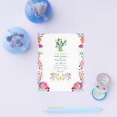 Waterverf Floral Fiesta Wedding Invite Flyer (Enkel)