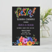 Waterverf Floral Fiesta Wedding Kaart (Staand voorkant)