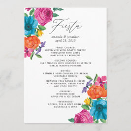 Waterverf Floral Fiesta Wedding Menu
