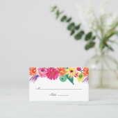 Waterverf Floral Fiesta Wedding Plaatskaartje (Staand voorkant)