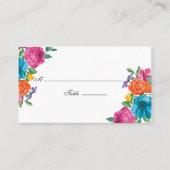 Waterverf Floral Fiesta Wedding Plaatskaartje (Voorkant)