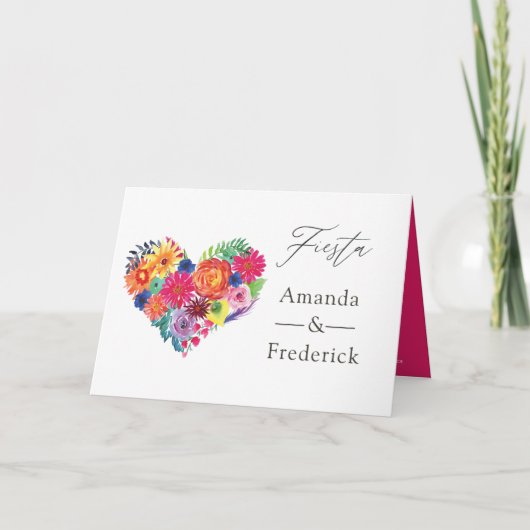 Waterverf Floral Fiesta Wedding Programma (Voorkant)