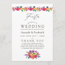 Waterverf Floral Fiesta Wedding Programmakaart