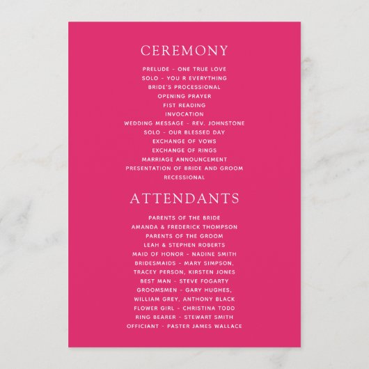 Waterverf Floral Fiesta Wedding Programmakaart (Achterkant)