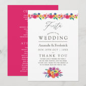 Waterverf Floral Fiesta Wedding Programmakaart (Voorkant / Achterkant)