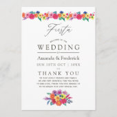 Waterverf Floral Fiesta Wedding Programmakaart (Voorkant)