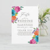 Waterverf Floral Fiesta Wedding Programmakaart (Staand voorkant)