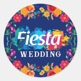 Waterverf Floral Fiesta Wedding Ronde Sticker