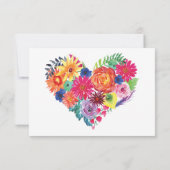 Waterverf Floral Fiesta Wedding RSVP Kaartje (Achterkant)