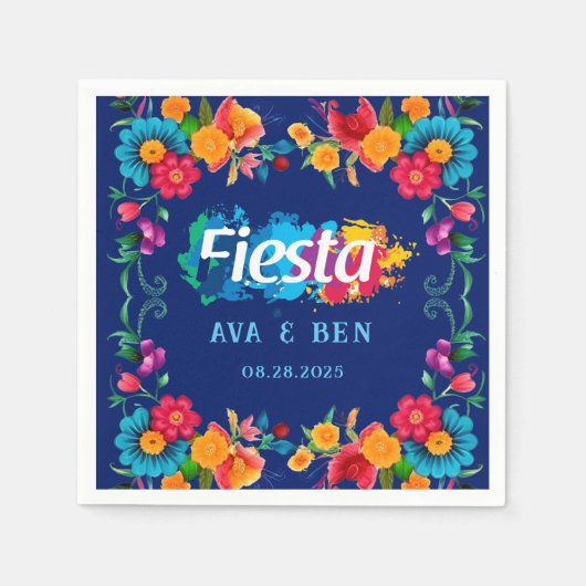 Waterverf Floral Fiesta Wedding Servet (Voorkant)