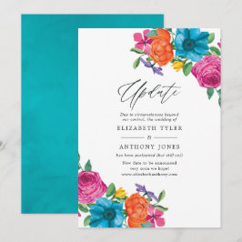 Waterverf Floral Fiesta Wedding Update Kaart