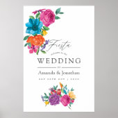 Waterverf Floral Fiesta Wedding Welkom Poster (Voorkant)