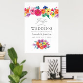 Waterverf Floral Fiesta Wedding Welkom Poster (Thuiskantoor)