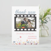 Waterverf Floral film-thema bruiloft Bedankkaart (Staand voorkant)