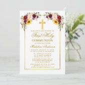 Waterverf Floral First Community Gold Kaart (Staand voorkant)