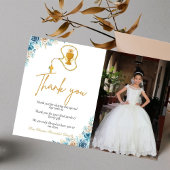 Waterverf floral first holy commune bedankt u kaart