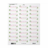 Waterverf Floral Flamingo Baby shower Etiket (Full Sheet)