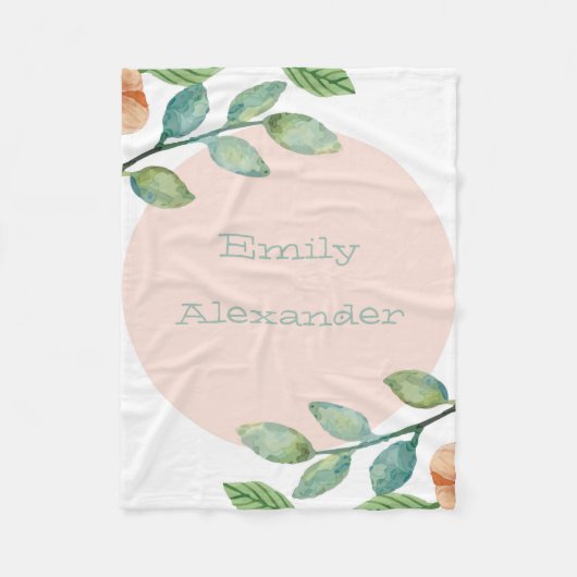 Waterverf Floral Fleece Blanket (Voorkant)