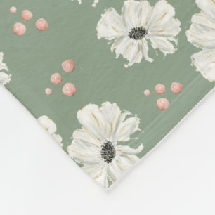Waterverf Floral Fleece Deken