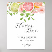 Waterverf Floral "Flower Bar"-douche voor afdrukke Poster (Voorkant)