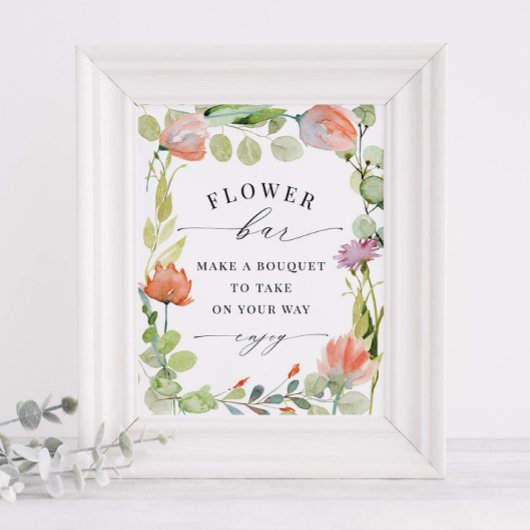 Waterverf Floral "Flower Bar"-douche voor afdrukke Poster