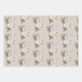 Waterverf Floral Flower Boho Terra Cotta Pampas Inpakpapier Vel (Voorkant 3)