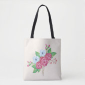 Waterverf Floral Flower Bouquet Tote Bag (Voorkant)