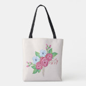 Waterverf Floral Flower Bouquet Tote Bag (Achterkant)