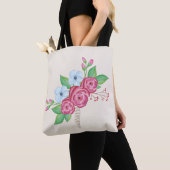 Waterverf Floral Flower Bouquet Tote Bag (Dichtbij)