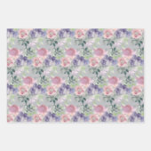 Waterverf Floral Flower Pattern Lavender Plum Inpakpapier Vel (Voorkant 2)