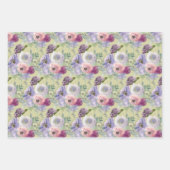 Waterverf Floral Flower Pattern Lavender Plum Inpakpapier Vel (Voorkant)