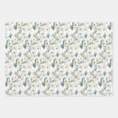 Waterverf Floral Flower White Cream Wedding Inpakpapier Vel (Voorkant 3)